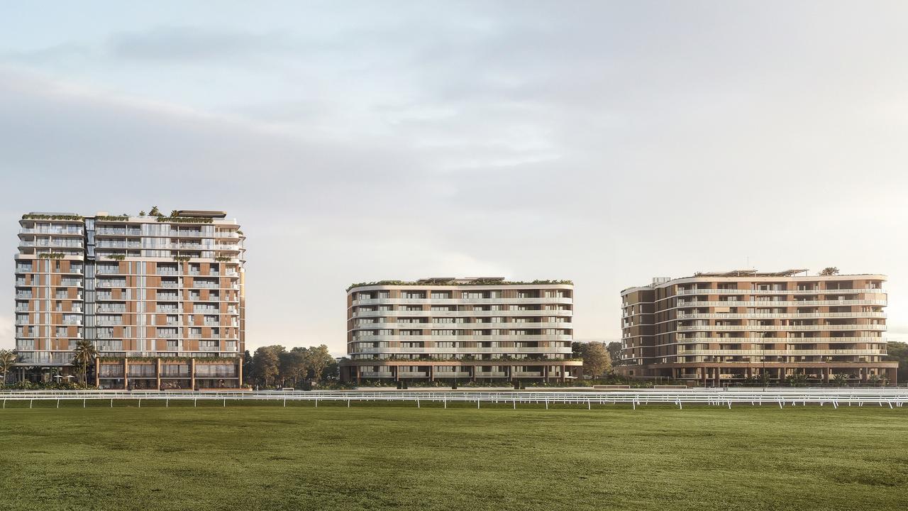 An artist's impression of the three stages of the Ascot Green Community.