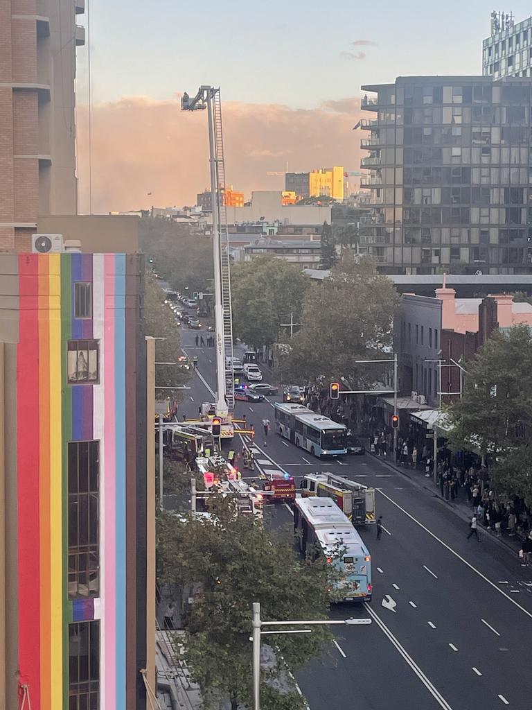 Emergency services were called to the Park Apartments, Darlinghurst, just after 5pm. Picture: NCA NewsWire / Kelsey Wilkie.