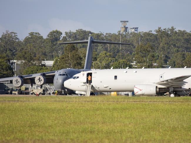 A Royal Australian Air Force P-8 Poseidon aircraft departs RAAF Base Amberly, to assist the Tonga Government after the eruption of the Hunga-Tonga-Hunga-Ha'apai volcano. Picture: ADF