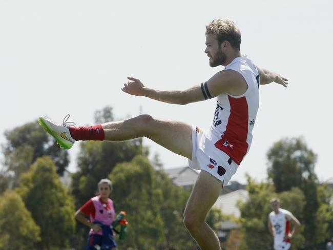 Jack Watts kicked three goals in Melbourne’s win over the Bulldogs last Sunday. Picture: Michael Klein