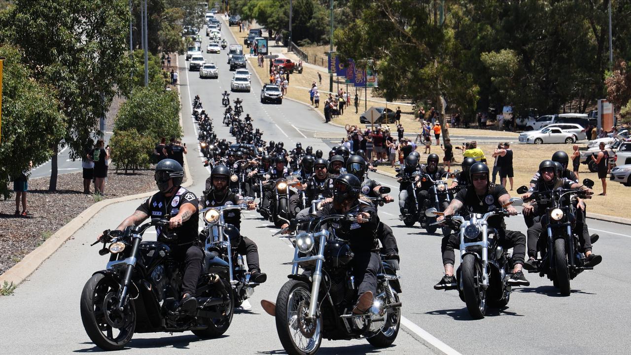 The massive procession stopped traffic.