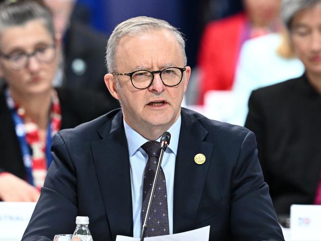 MELBOURNE, AUSTRALIA - NCA NewsWire Photos - 06 MARCH, 2024:  Australian Prime Minister Anthony Albanese (centre) gives an address to the LeadersÃ¢â¬â¢ Plenary during the 2024 ASEAN-Australia Special Summit at the Melbourne Convention and Exhibition Centre in Melbourne. Picture: NCA NewsWire / Joel Carrett