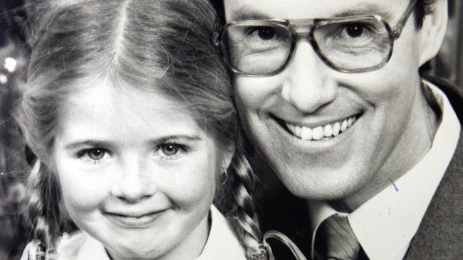 Actors Robert Hughes and Sarah Monahan in a scene from the Channel Seven (7) 1980s TV show 'Hey Dad!'