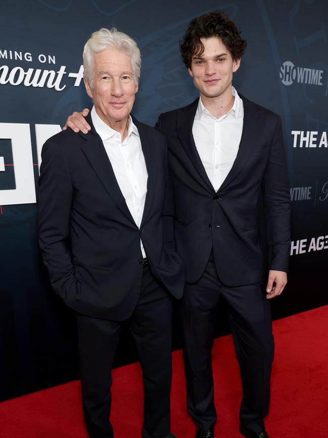 Richard Gere and his son, Homer James Jigme Gere. Picture: Mike Coppola/Getty Images