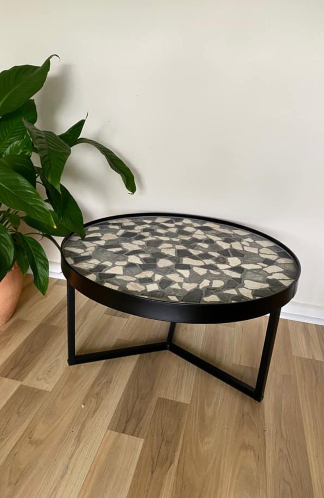 Kmart black round coffee shop table