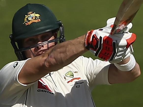WELLINGTON, NEW ZEALAND - FEBRUARY 12: Steve Smith of Australia bats during day one of the Test match between New Zealand and Australia at Basin Reserve on February 12, 2016 in Wellington, New Zealand. (Photo by Ryan Pierse/Getty Images)