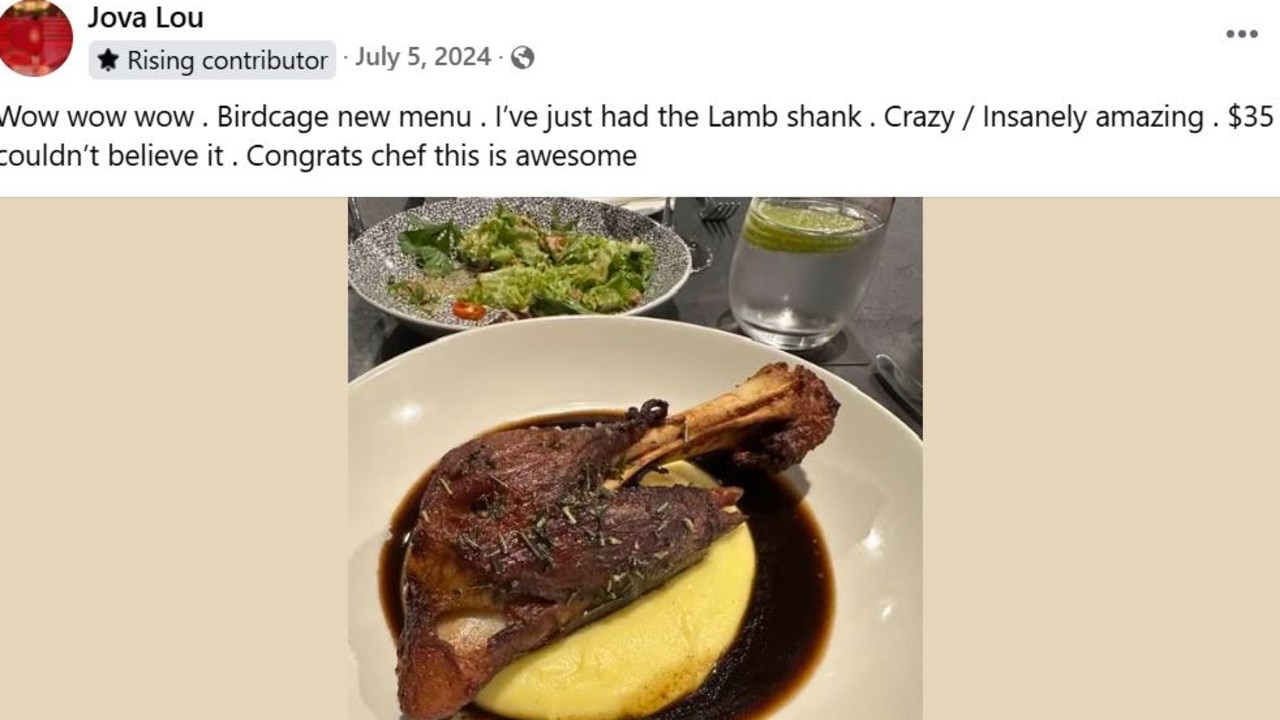 Lou Jovanovski's Facebook reviews of his own restaurants.