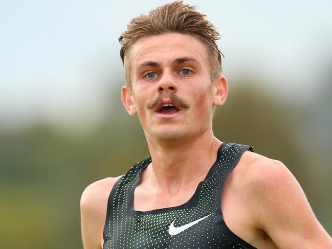 CANBERRA, AUSTRALIA - JANUARY 27: Jack Rayner of Victoria finishes second in the Mens Open 10km Run during the Australian World Cross Country Trials at Stromlo Forest Park on January 27, 2019 in Canberra, Australia. (Photo by Jason McCawley/Getty Images)