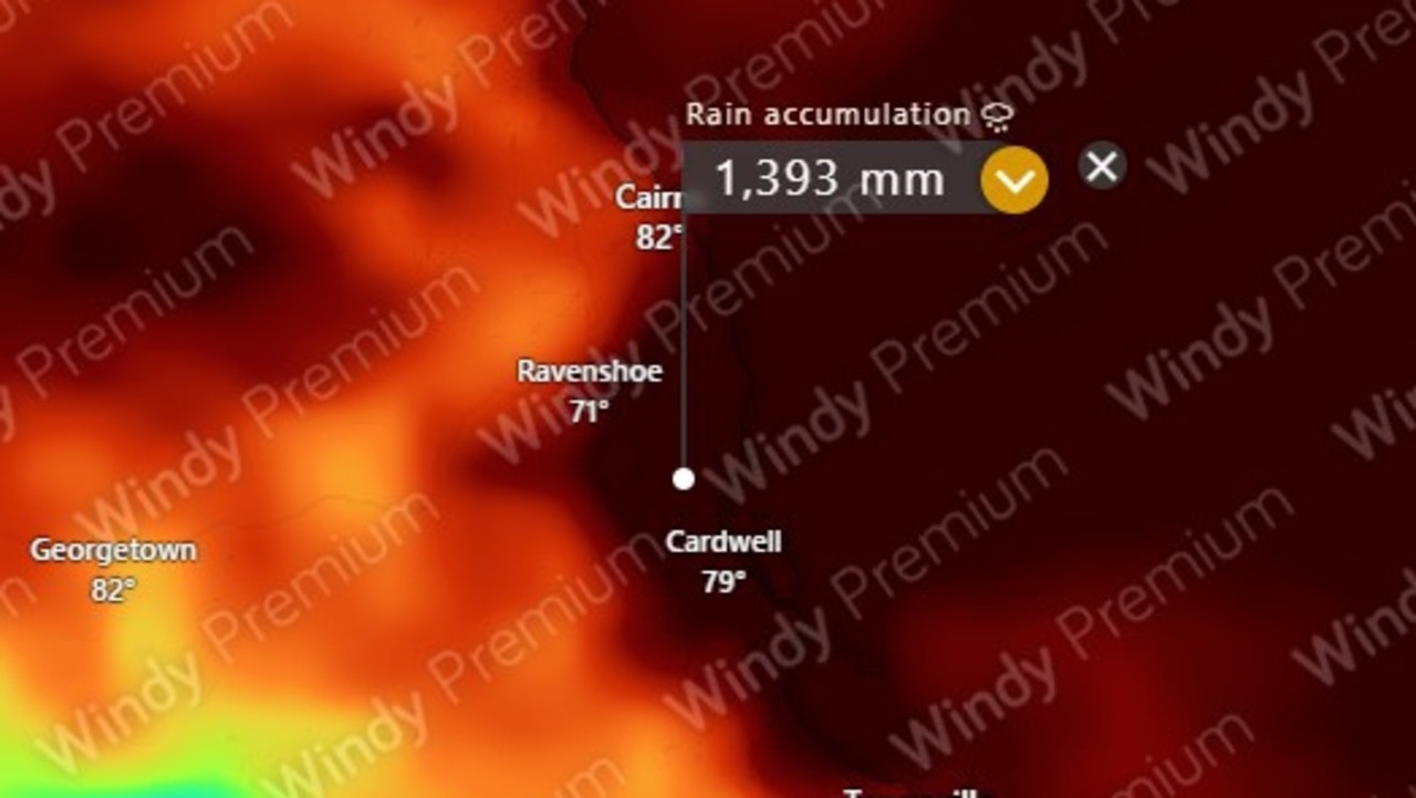 The ACCESS weather model showing a 10-day rain accumulation from Thursday to February 8. Picture: Windy