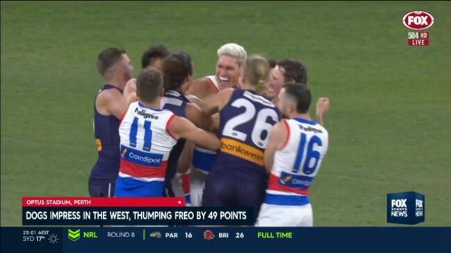 Tempers flare as Dogs thump Freo