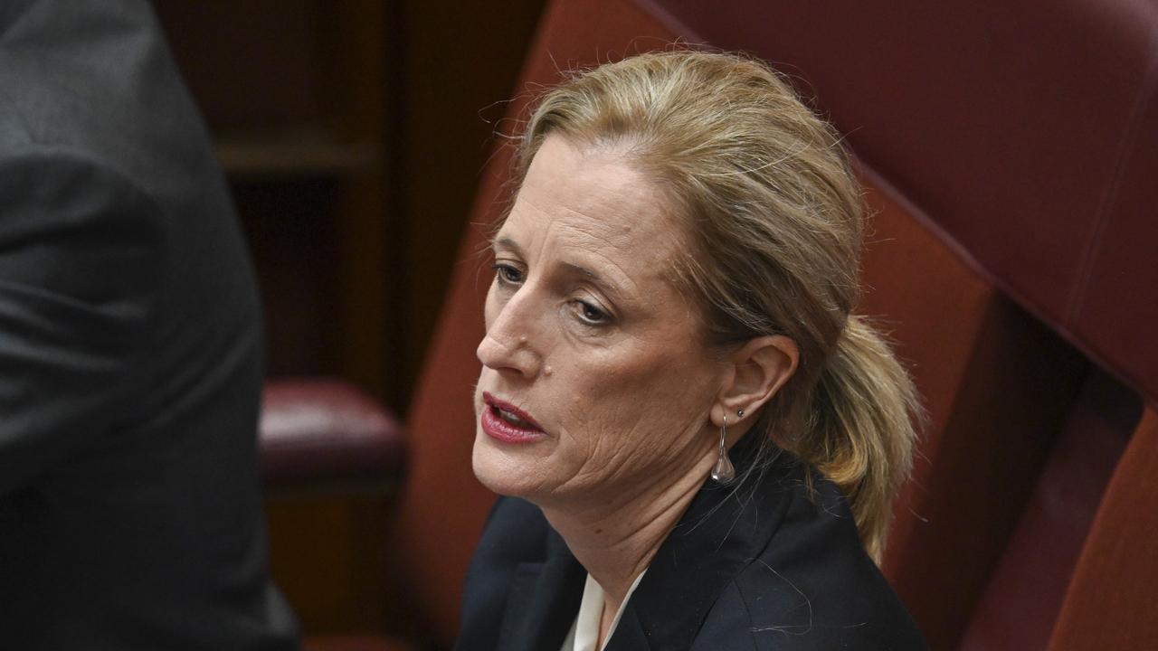 Senator Gallagher fought back tears during her fourth day of questioning. Picture: NCA NewsWire / Martin Ollman