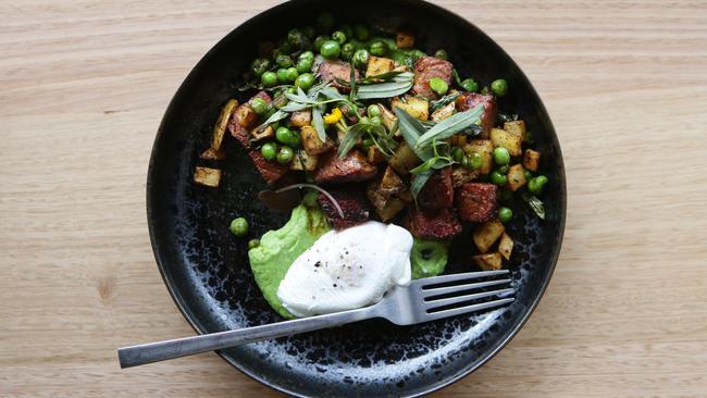 Parallel Roasters Albion, Corned beef hash. Picture: AAP/ Ric Frearson