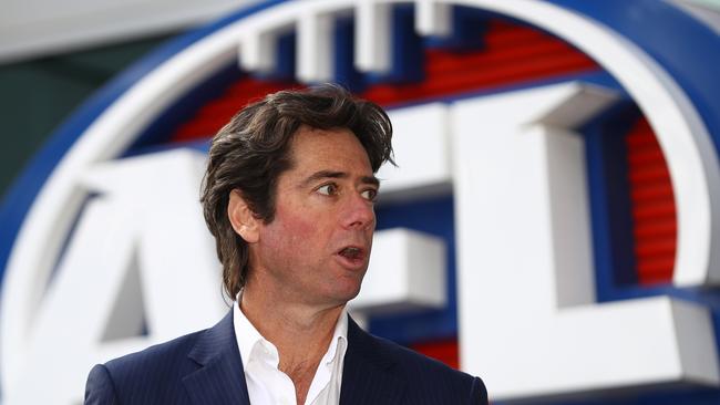 MELBOURNE, AUSTRALIA - JULY 15: AFL CEO Gillon McLachlan speaks to the media during a press conference at AFL House on July 15, 2020 in Melbourne, Australia. (Photo by Robert Cianflone/Getty Images)