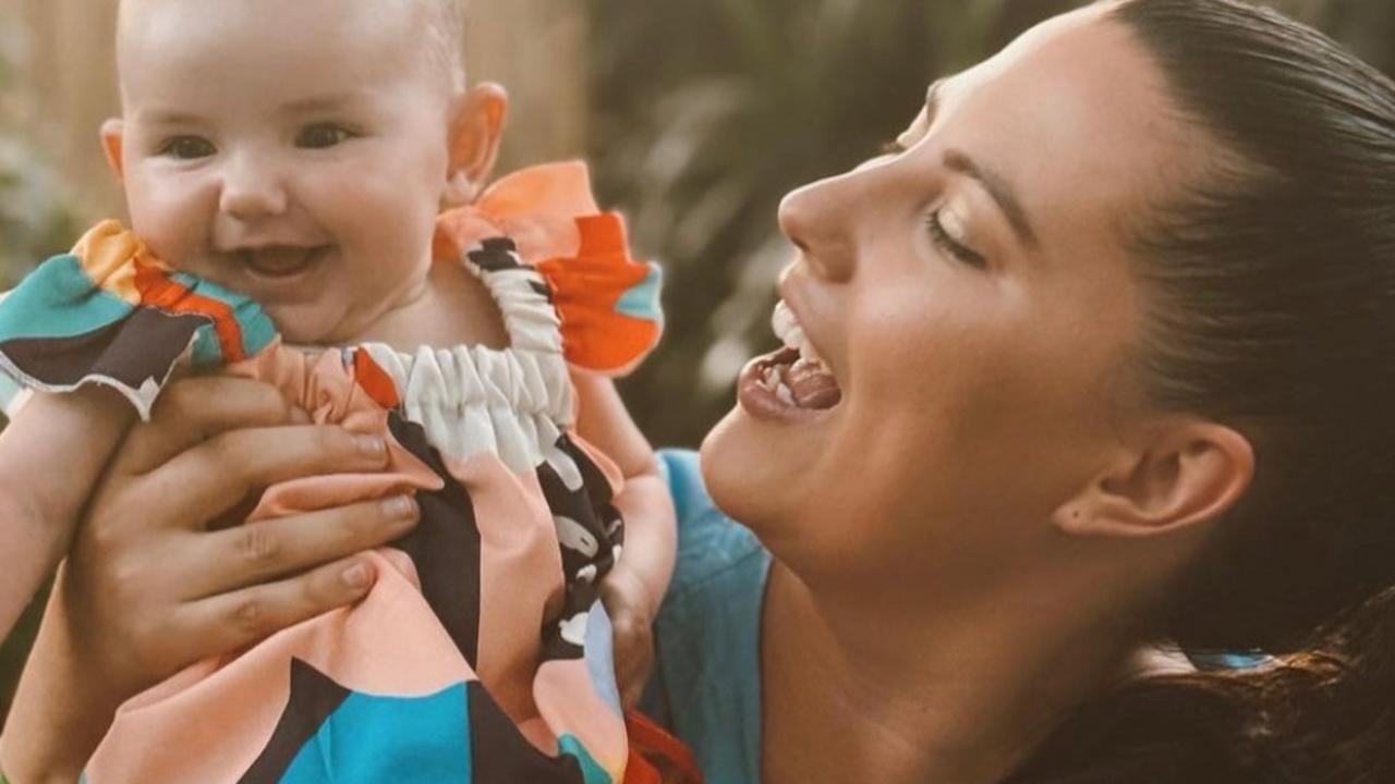 Maggie Lindley Harris with her mum, Abbey Lindley Harris. Picture: Jessica Miocevich