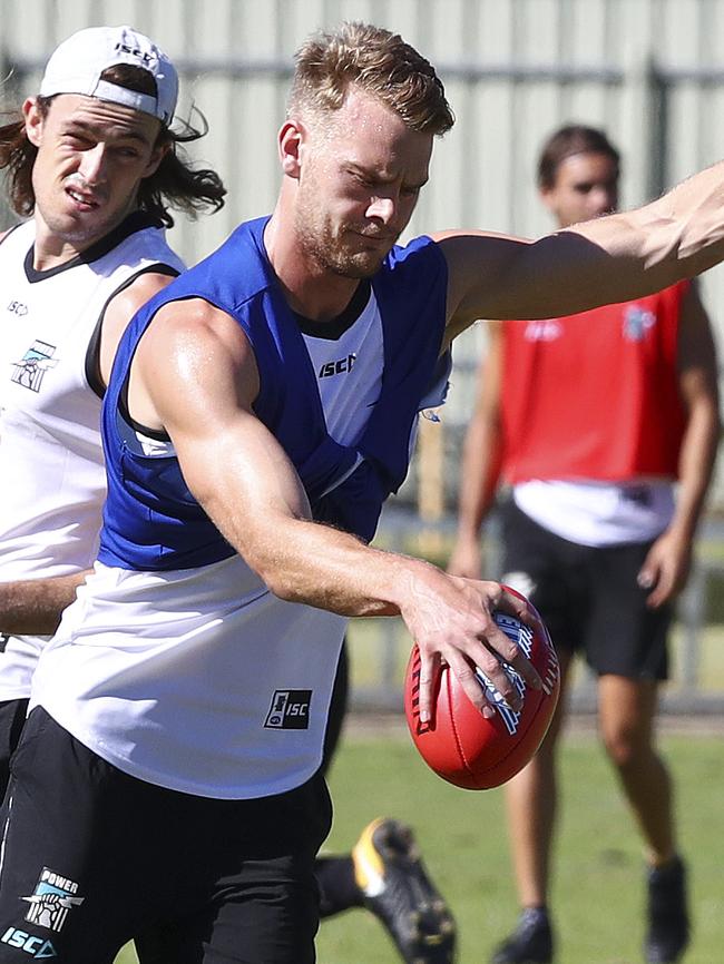 Jack Watts at Port Adelaide training. Picture: Sarah Reed