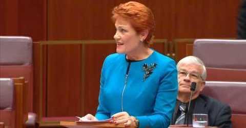 AUSTRALIA:    'I'm Back,' Says Hanson, as Greens Walk Out During Anti Islamic Speech   September 14