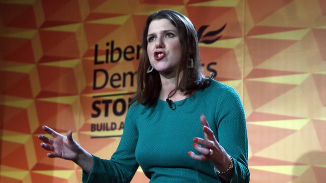 Liberal Democrat leader Jo Swinson. Picture: AP/Alastair Grant