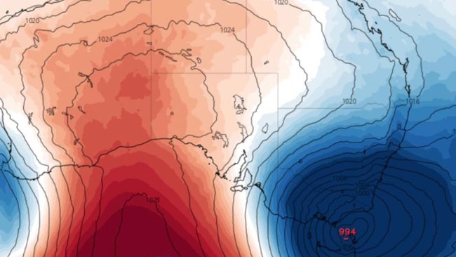 A mass pool of cold air is impacting Australia's southern states, sweeping north towards Queensland. Picture: Supplied