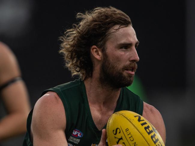 Dylan Landt as St Mary's clashed with Wanderers in Round 14 of the 2023-24 NTFL season. Picture: Pema Tamang Pakhrin