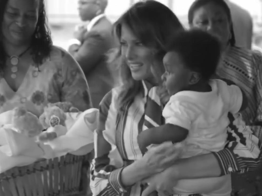 Images of Melania Trump during a tour of Africa appear in the new video promotion for her memoir. Picture: @melaniatrump on X