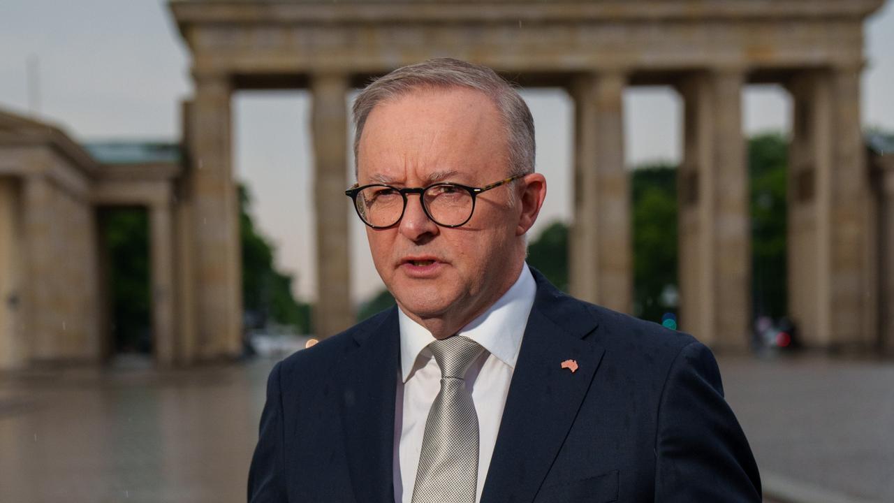 Australian Prime Minister Anthony Albanese in Berlin today. Picture: Twitter