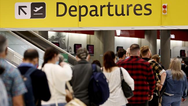 Brisbane’s International terminal is set for its busiest day since the pandemic began. Picture: Tara Croser