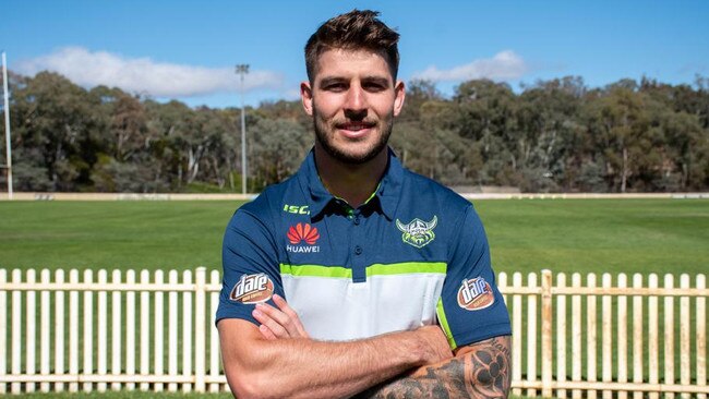 Curtis Scott in his new Raiders gear. Picture: Canberra Raiders