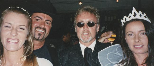 Bananarama with George Michael and Queen’s Roger Taylor in new book Really Saying Something. Picture: Supplied.