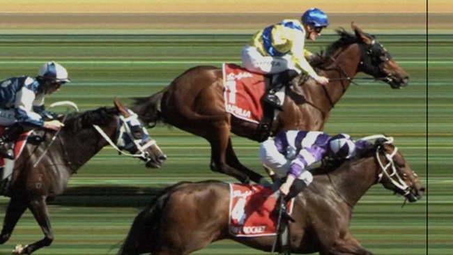 Riff Rocket won the Victorian Derby by a nose.