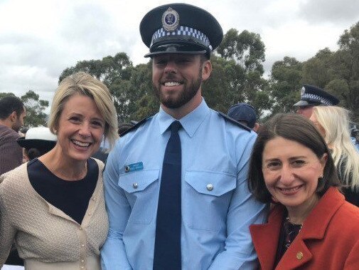 Daniel Keneally with mother and former premier Kristina Keneally and former premier Gladys Berejiklian.