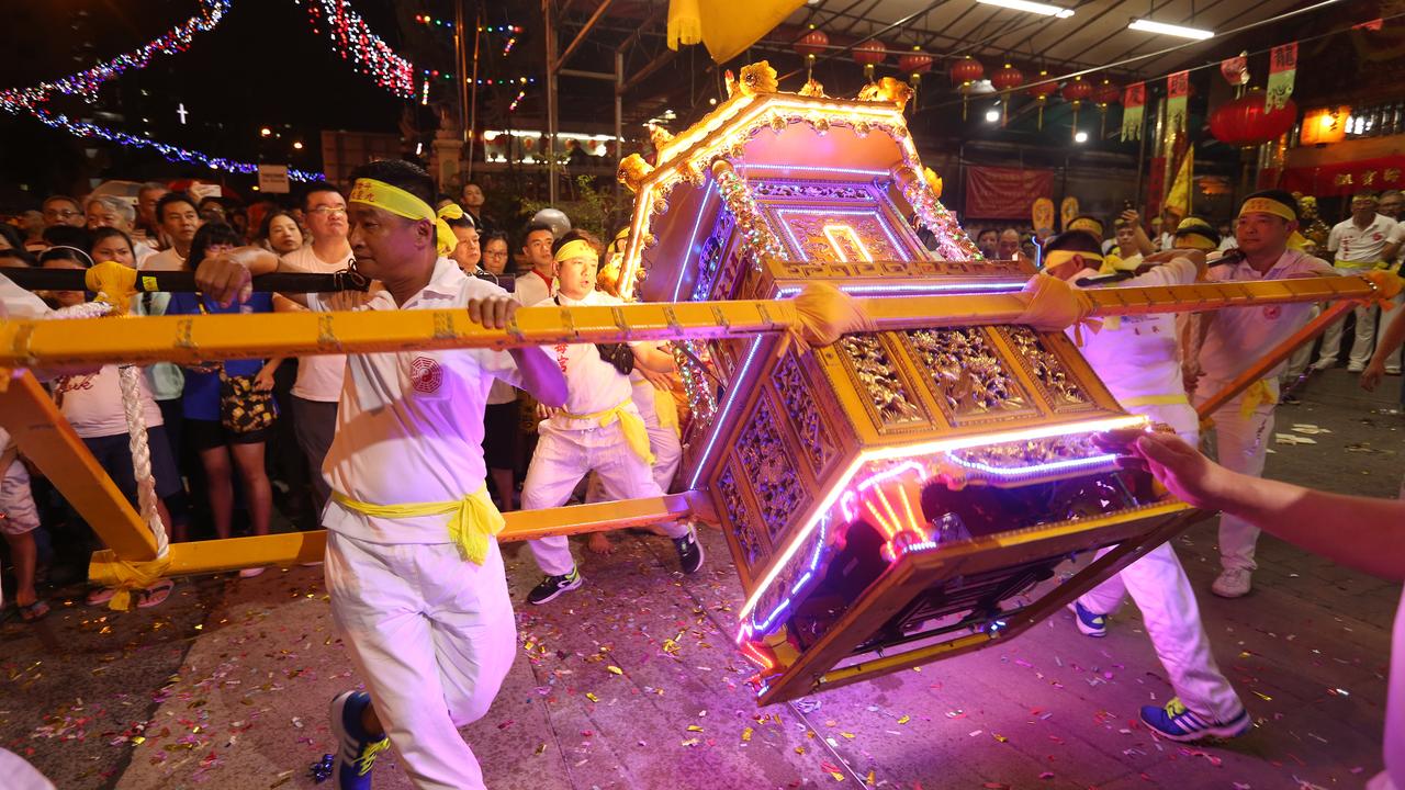 Singaporean Taoiosts celebrate the festival of the Nine Emperor Gods. Picture: Vanessa Hunter