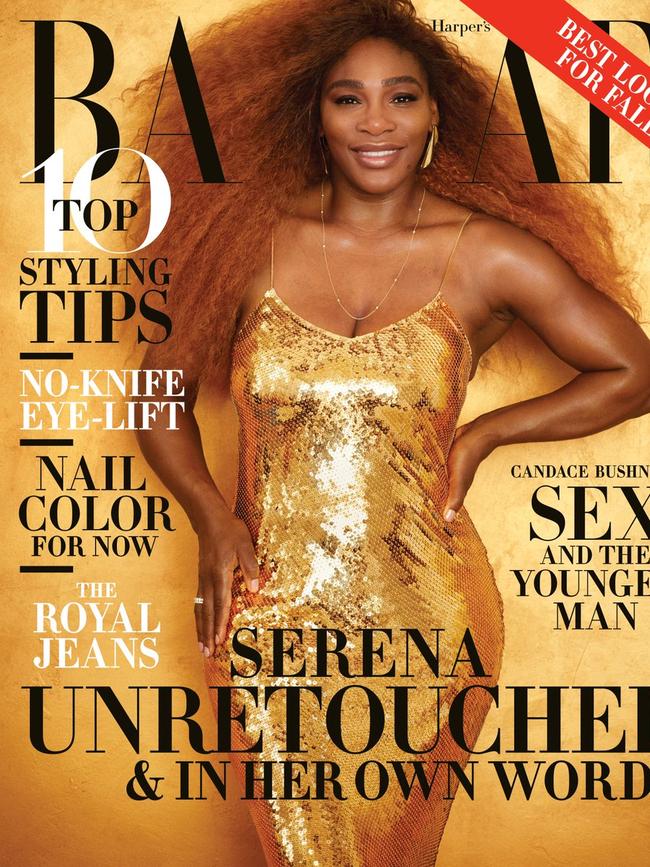 Serena Williams on the cover of Harpers Bazaar.