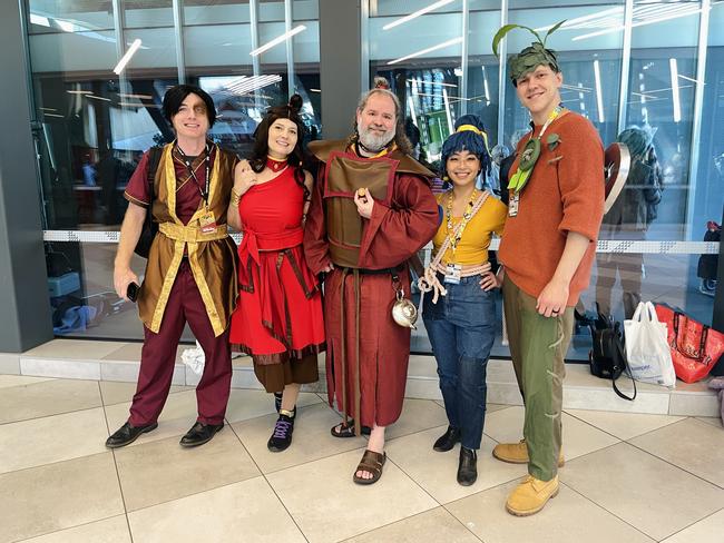 The PAX Aus Convention at the Melbourne Convention and Exhibition Centre (MCEC) on Saturday, October 12, 2024: Jeremy Brenner, Danielle King, Anthony Schutzenhofer, Amy Cao and Kyle Seaton-Giles. Picture: Jack Colantuono