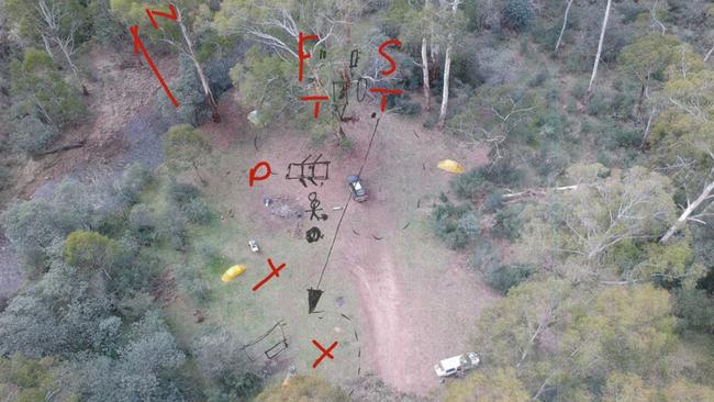 Mr Lynn told the jury the couple were camped at the top of this photo, while he was camped at the base. Picture: Supplied/ Supreme Court of Victoria.