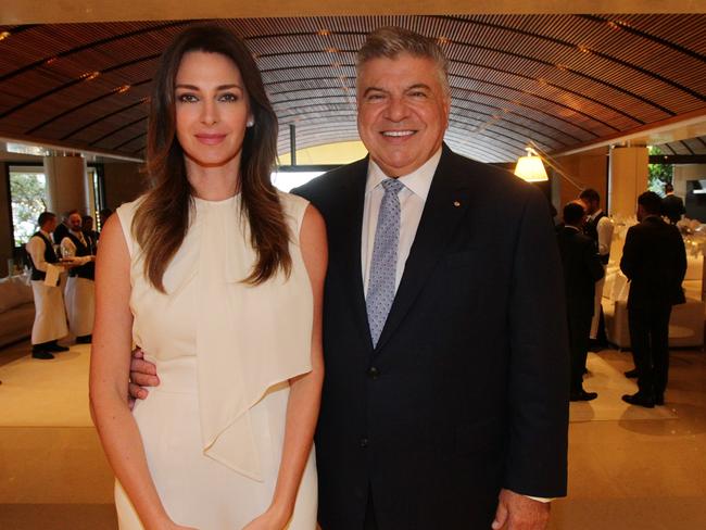 Aussie Home Loans founder John Symond and wife Amber at their annual Christmas cocktail party. (Picture: Brianne Makin)