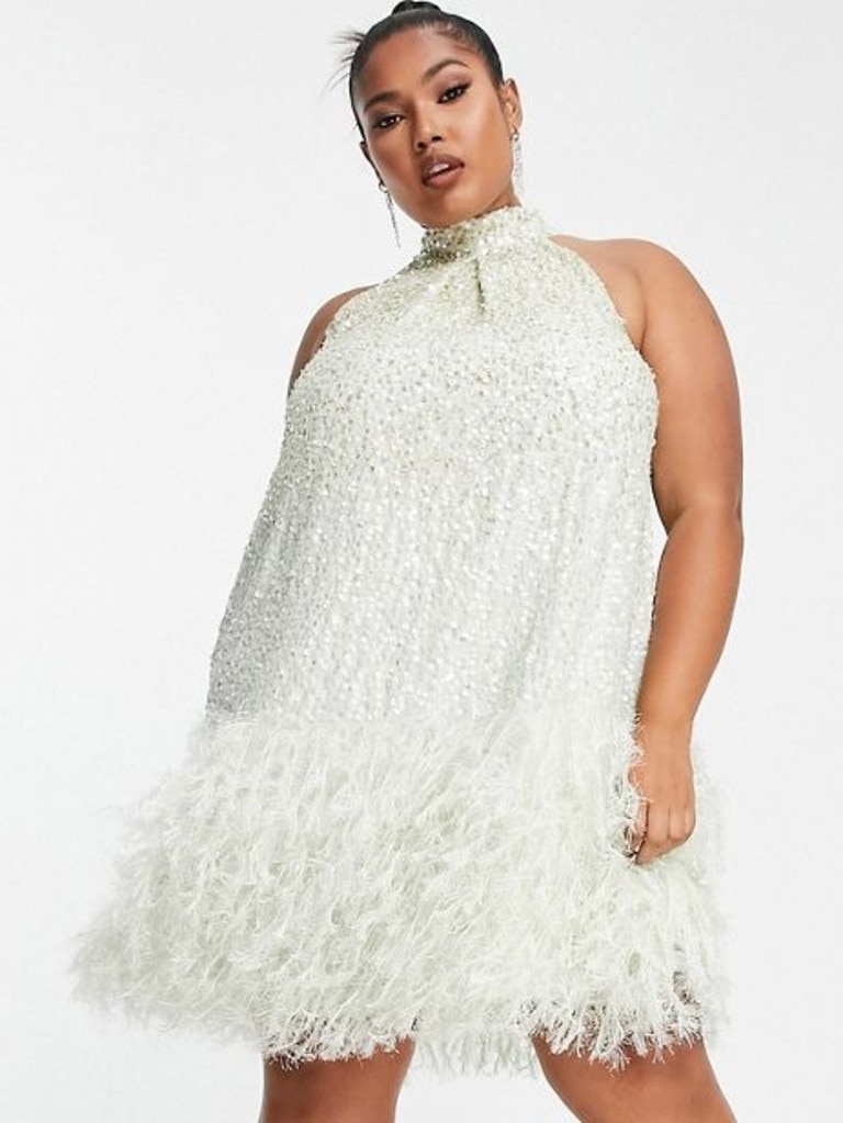 ASOS EDITION Curve Sequin Halter Mini Dress. Image: ASOS