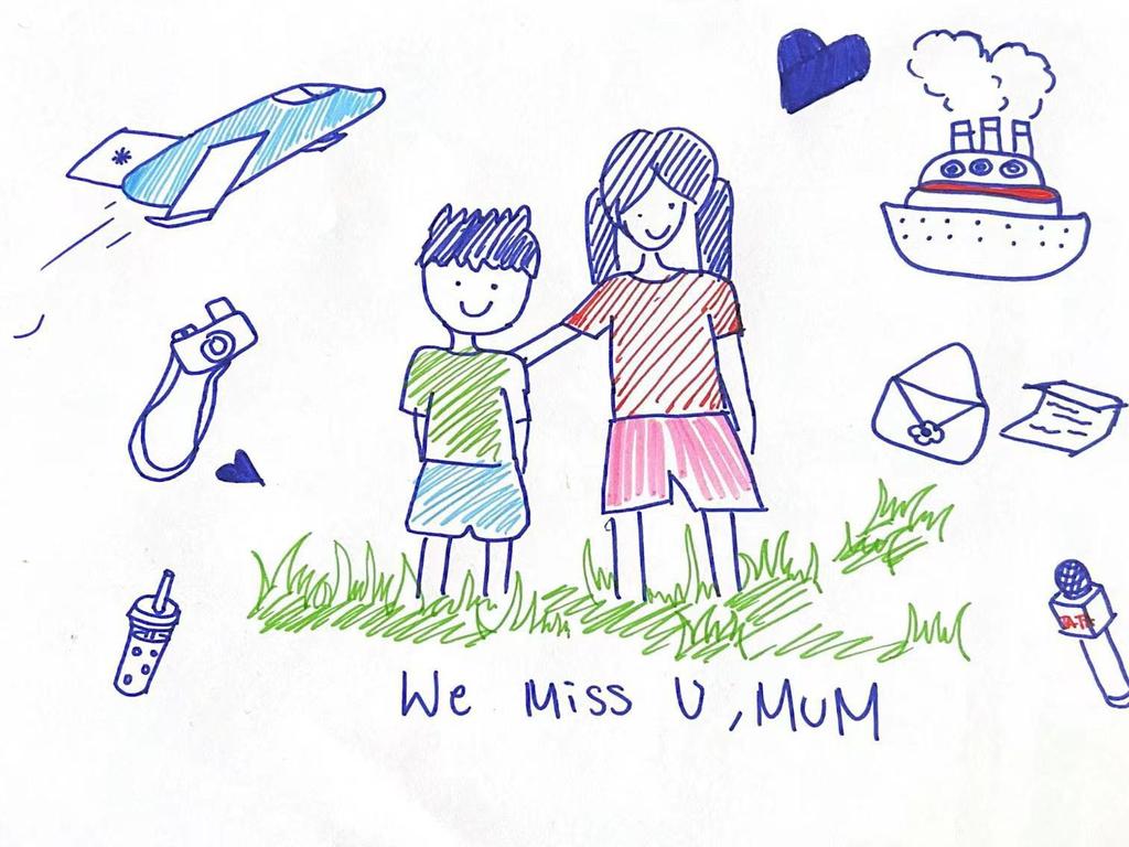 One of the drawings by the children of Australian Chinese Journalist Cheng Lei.