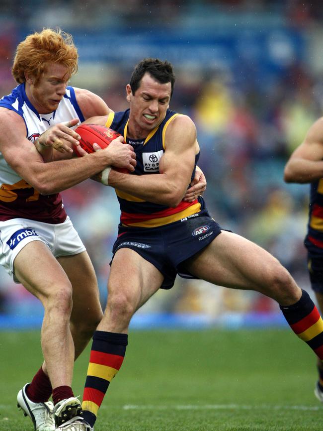 Ex-Adelaide Crow Michael Doughty playing for Adelaide against Brisbane in 2008.