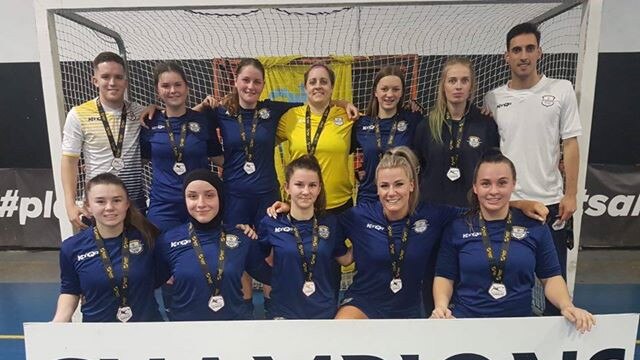 The Gold Coast Force Futsal team celebrating their Superliga championship over the weekend. Pic: Supplied.