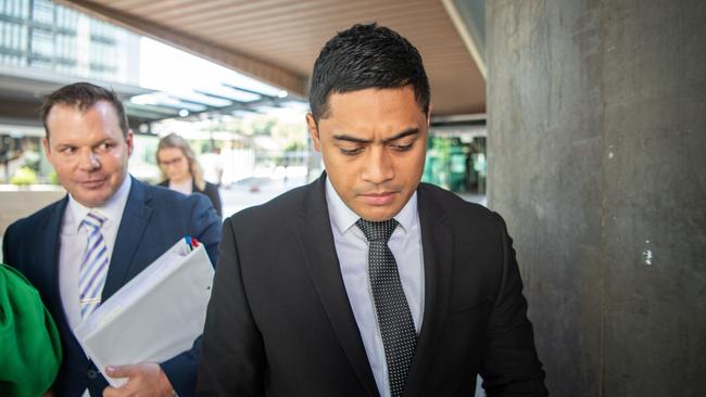 Milford leaves Brisbane Magistrates court on Monday, ready for the next chapter of his life and career. Picture: Brad Fleet