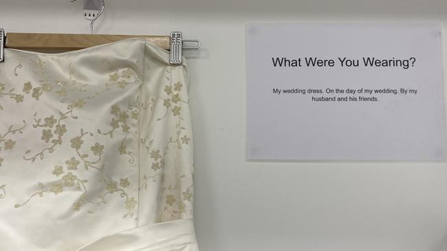 Social media users were shocked to find a woman's wedding dress also in the display. Picture: Supplied