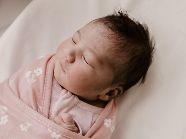Parents - Rebecca and Ash James, Baby - Arielle Tina Prasad, DOB - 01/03/2025, Weight - 3.4kgs, From - Corio, Photo By Sugar Images