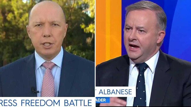 Peter Dutton and Anthony Albanese clash on the Today show.