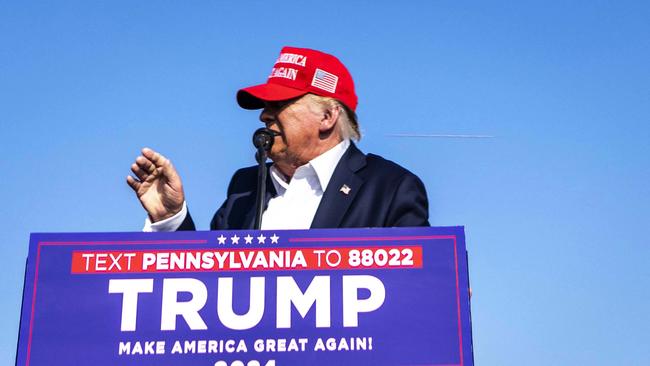 A bullet whistles past Donald Trump in Butler on Saturday. Picture: The New York Times