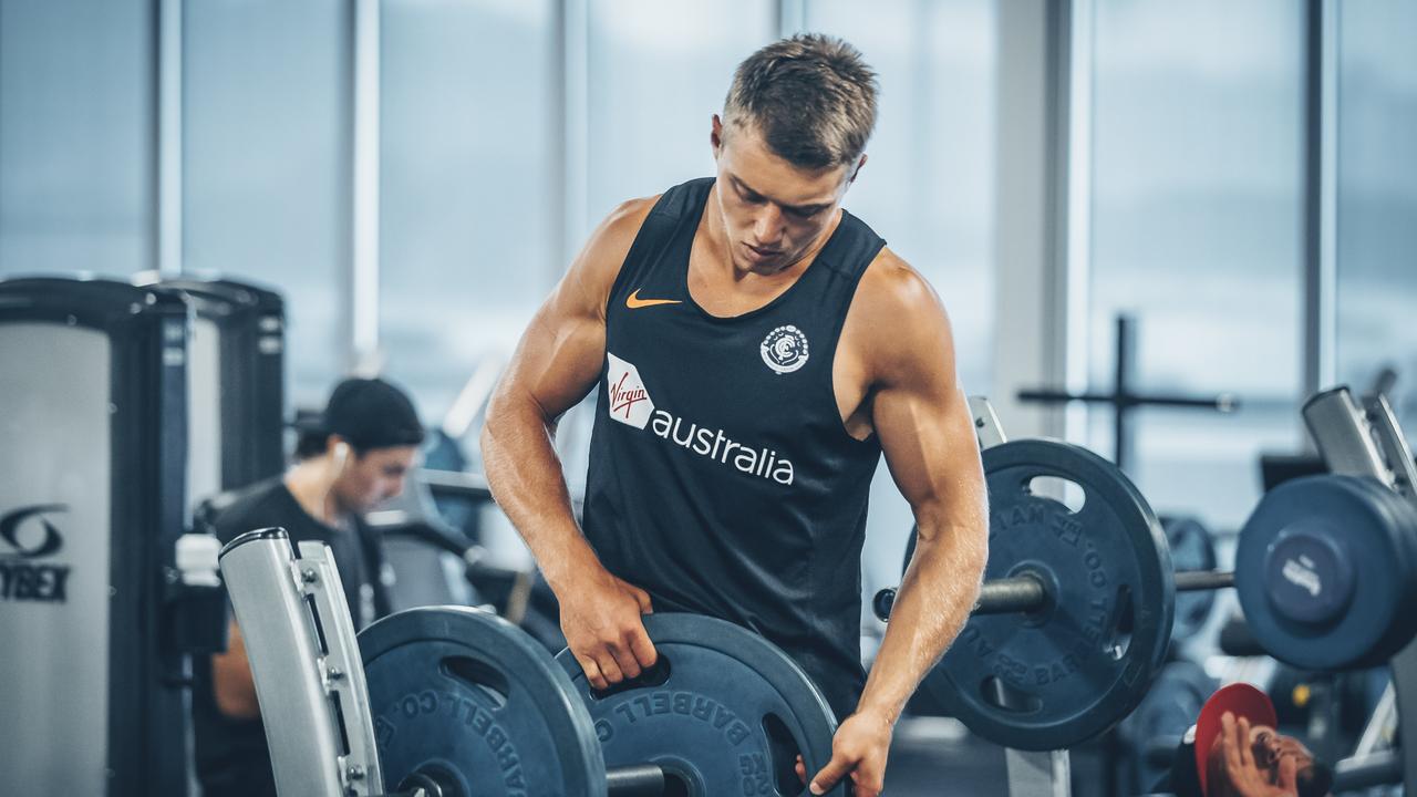 Good luck opposition midfielders, Carlton star Patrick Cripps looks to have bulked up even more over summer.