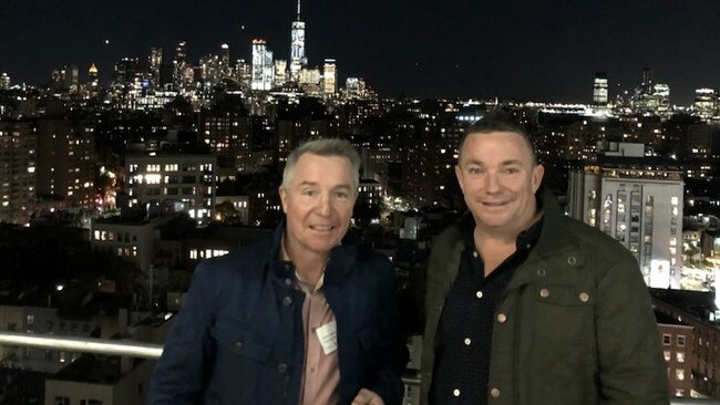 Close mates Paul Green and Mark Beitz in New York in 2018.