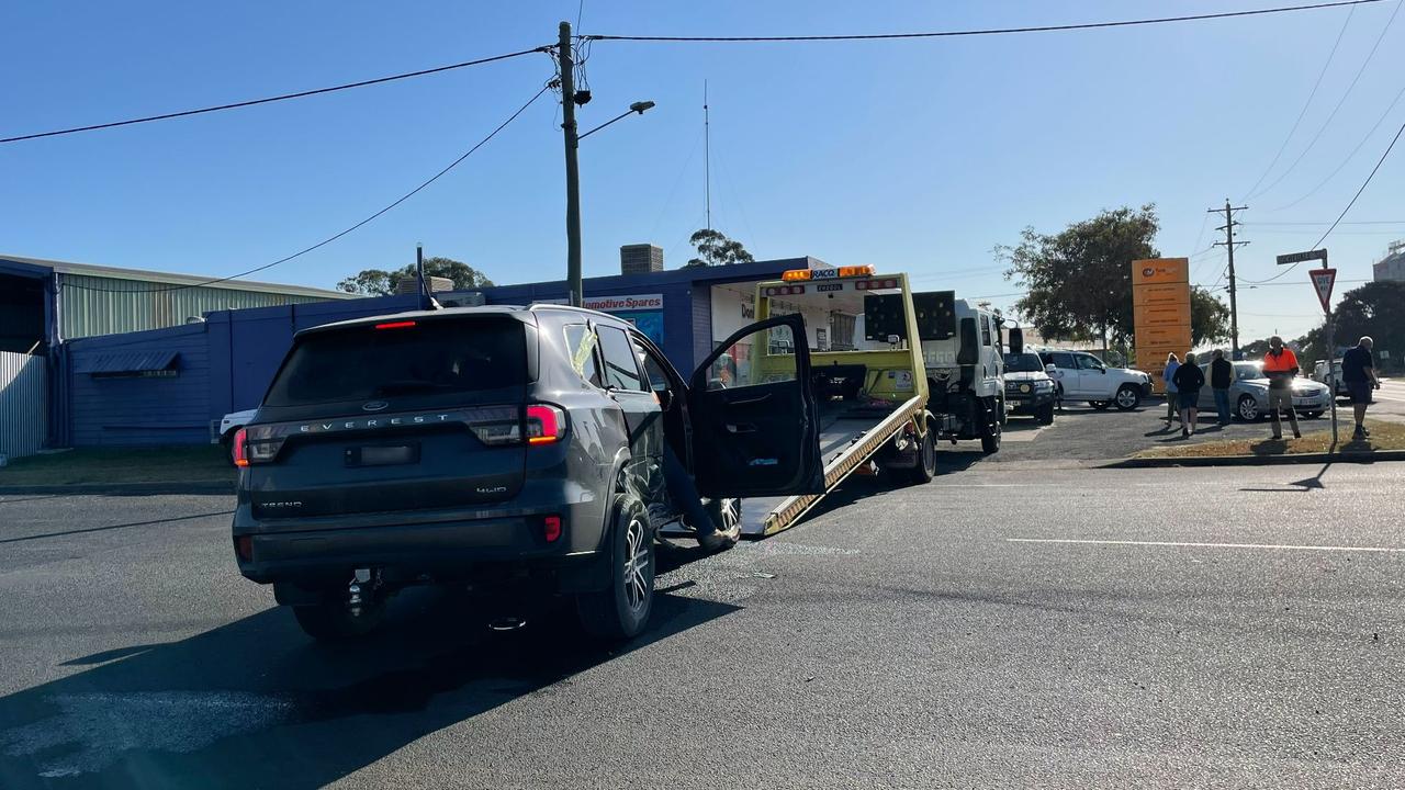 One person was transported to hospital Friday morning following a truck and vehicle crash in Dalby.