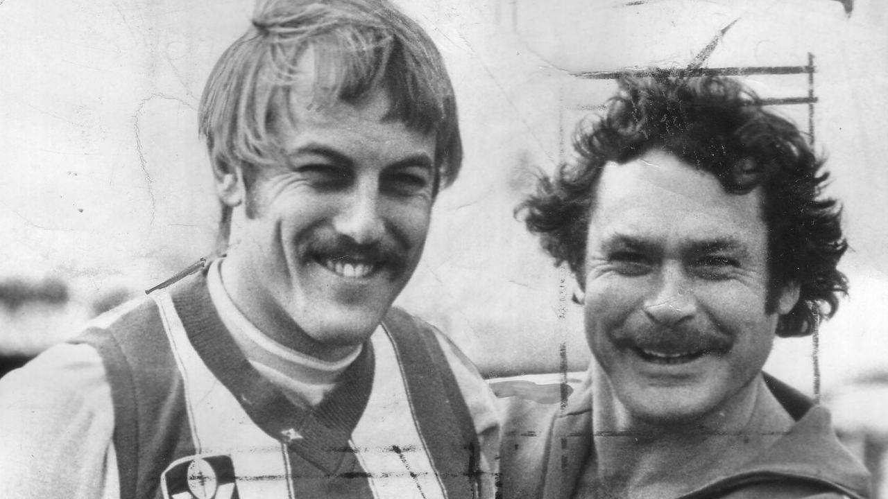 Malcolm Blight and Ron Barassi in 1976.