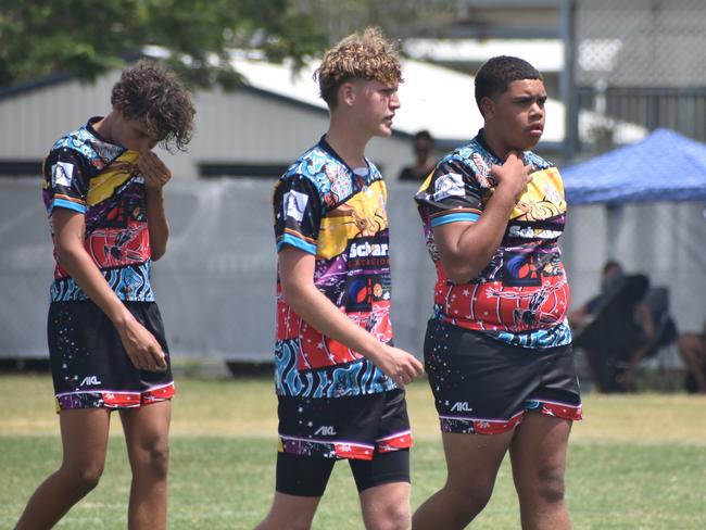 Warba Wangarunya Rugby League Carnival, under-15 boys, Black Magic versus DCYSI Barbarians, Saleyards Park, Rockhampton, January 19, 2024.