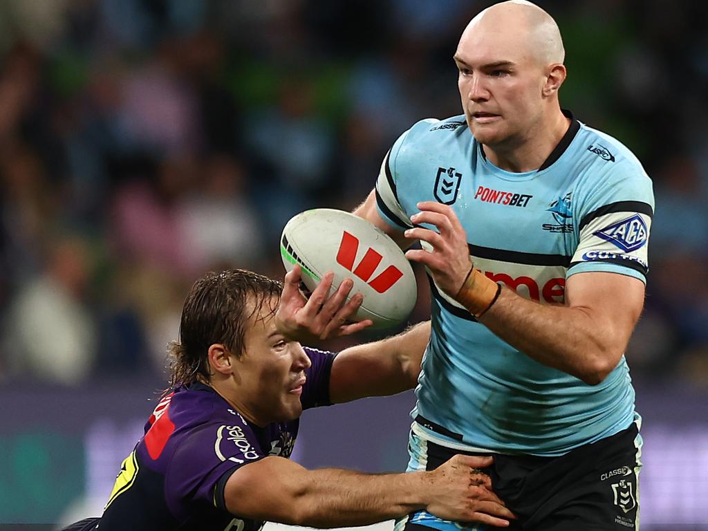 The Dragons are favoured to win the prized signatured of Cronulla front-rower Tom Hazelton. (Photo by Graham Denholm/Getty Images)